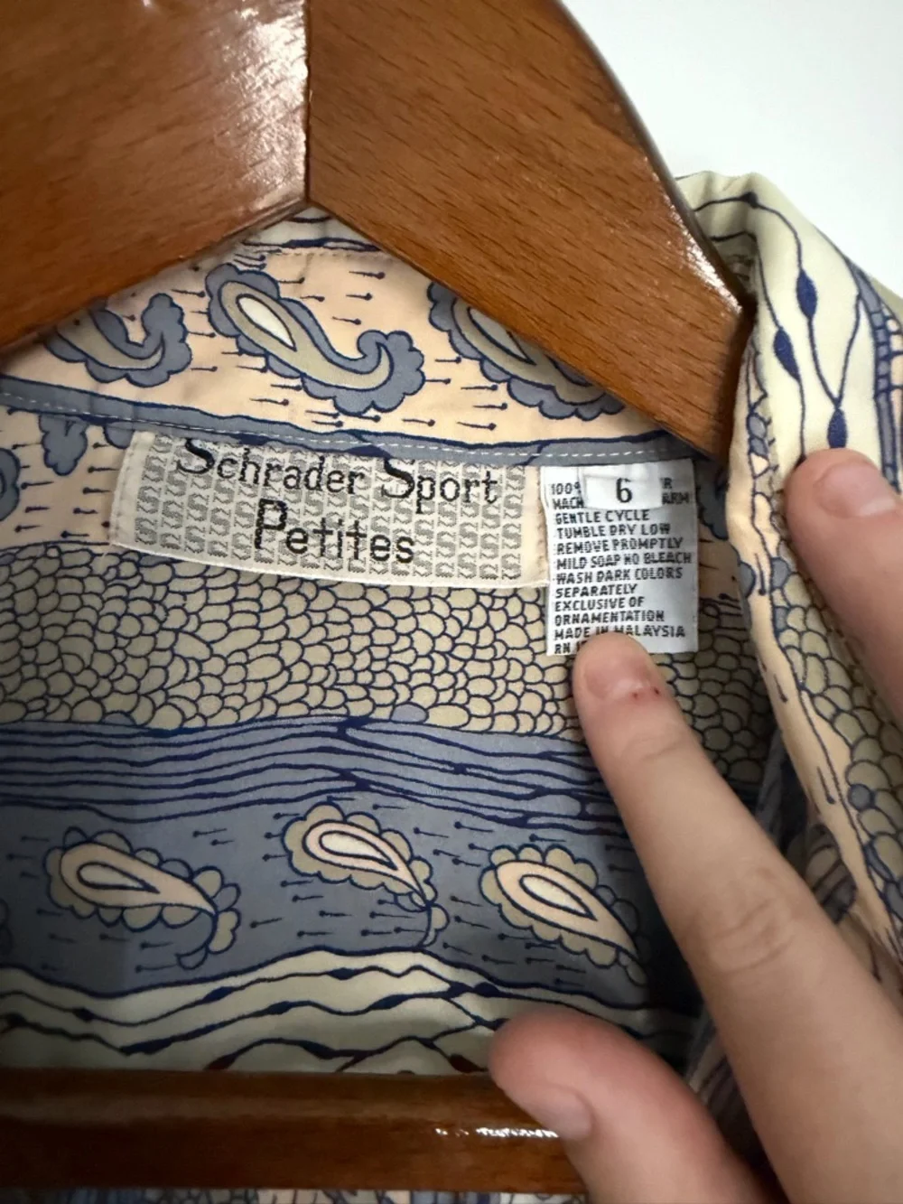 1970’s Schrader Sport Petite Dress Paisley Print Belt Pockets Collar Vintage - Picture 8 of 9